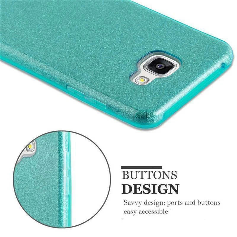 Cadorabo Hülle kompatibel mit Samsung Galaxy A3 2017 TPU Silikon und Hard Case Schutzhülle im Glitzer Design
