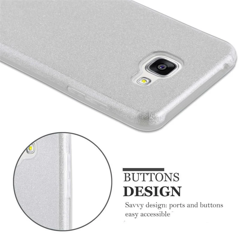 Cadorabo Hülle kompatibel mit Samsung Galaxy A3 2017 TPU Silikon und Hard Case Schutzhülle im Glitzer Design