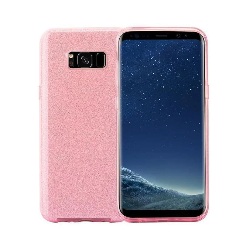 Cadorabo Hülle kompatibel mit Samsung Galaxy S8 PLUS TPU Silikon und Hard Case Schutzhülle im Glitzer Design