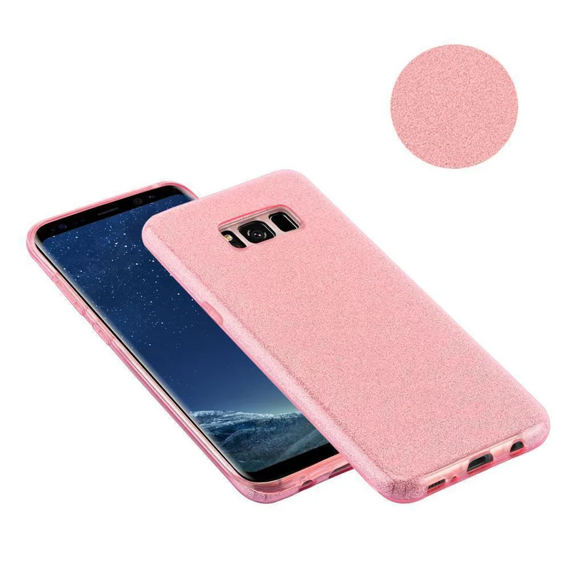 Cadorabo Hülle kompatibel mit Samsung Galaxy S8 PLUS TPU Silikon und Hard Case Schutzhülle im Glitzer Design