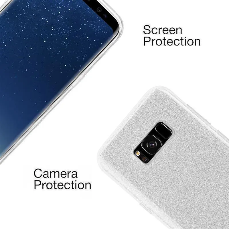 Cadorabo Hülle kompatibel mit Samsung Galaxy S8 TPU Silikon und Hard Case Schutzhülle im Glitzer Design