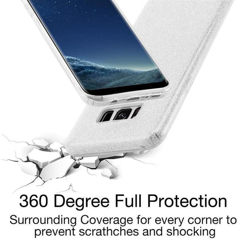 Cadorabo Hülle kompatibel mit Samsung Galaxy S8 TPU Silikon und Hard Case Schutzhülle im Glitzer Design