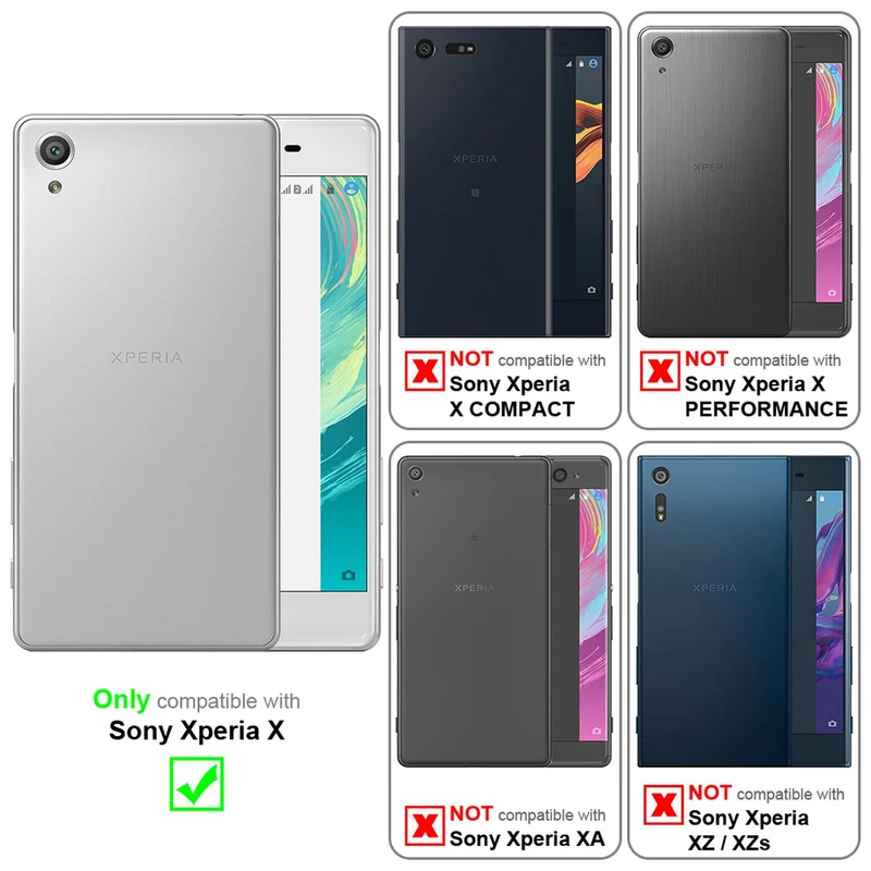 Cadorabo Hülle kompatibel mit Sony Xperia X Schutzhülle aus flexiblem TPU Silikon