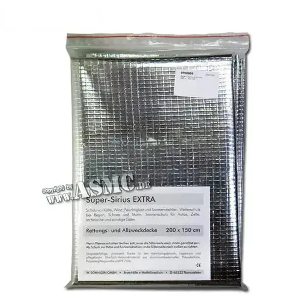 Rettungsdecke Super-SIRIUS®-Extra 200 x 150 cm