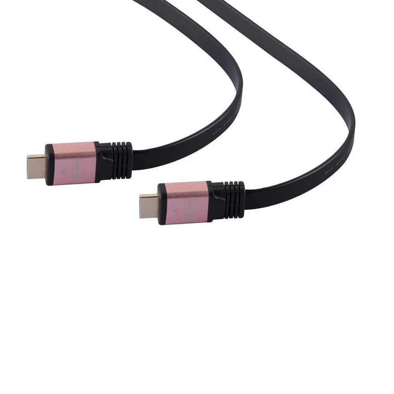 Cadorabo Slim Series (Flaches Kabel) HQ HDMI Kabel 2.0/1.4a High Speed mi Ethernet, Nylon-Schutz, Ultra HD 4K - 3D Ready ARC 1080p / 2160p mit vergoldeten Anschlüssen