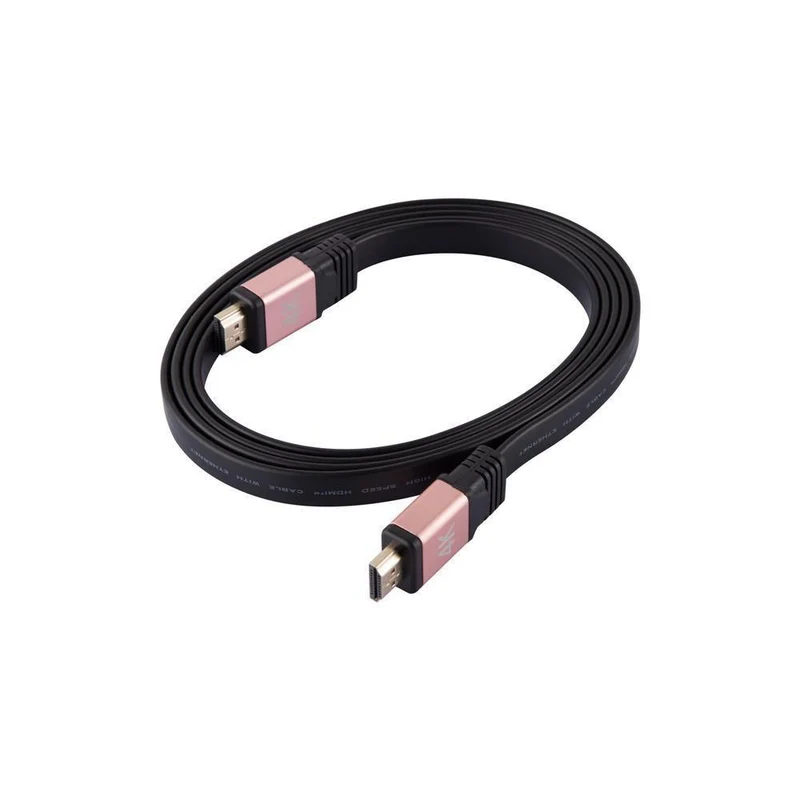 Cadorabo Slim Series (Flaches Kabel) HQ HDMI Kabel 2.0/1.4a High Speed mi Ethernet, Nylon-Schutz, Ultra HD 4K - 3D Ready ARC 1080p / 2160p mit vergoldeten Anschlüssen