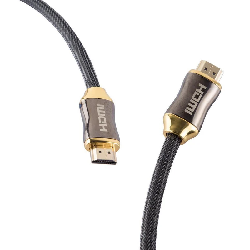 Cadorabo - HQ HDMI Kabel 2.0/1.4a High Speed mi Ethernet, Nylon-Schutz, Ultra HD 4K - 3D Ready ARC 1080p / 2160p mit vergoldeten Anschlüssen