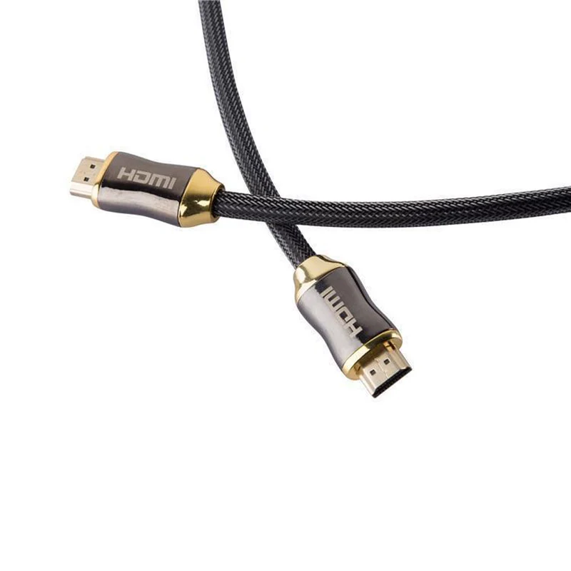 Cadorabo - HQ HDMI Kabel 2.0/1.4a High Speed mi Ethernet, Nylon-Schutz, Ultra HD 4K - 3D Ready ARC 1080p / 2160p mit vergoldeten Anschlüssen