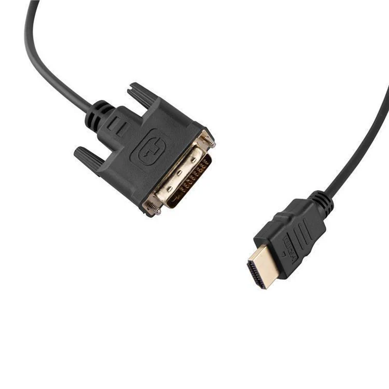 Cadorabo HQ HDMI zu DVI Kabel High Speed - 3D Ready - HDMI auf DVI Adapterkabel mit Vergoldeten Anschlüssen