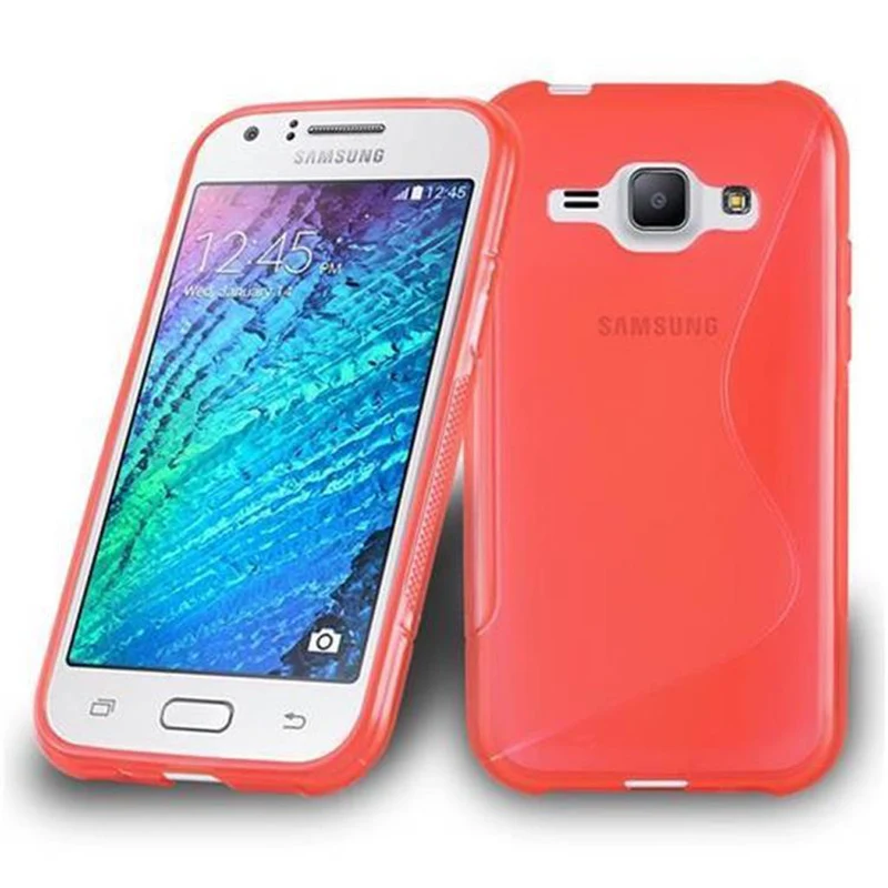 Cadorabo Hülle kompatibel mit Samsung Galaxy J1 2015 Schutzhülle aus flexiblem TPU Silikon