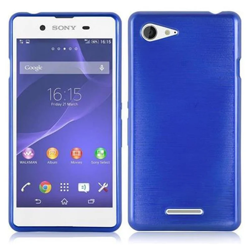 Cadorabo Hülle kompatibel mit Sony Xperia E3 Schutzhülle aus flexiblem TPU Silikon im Brushed Design