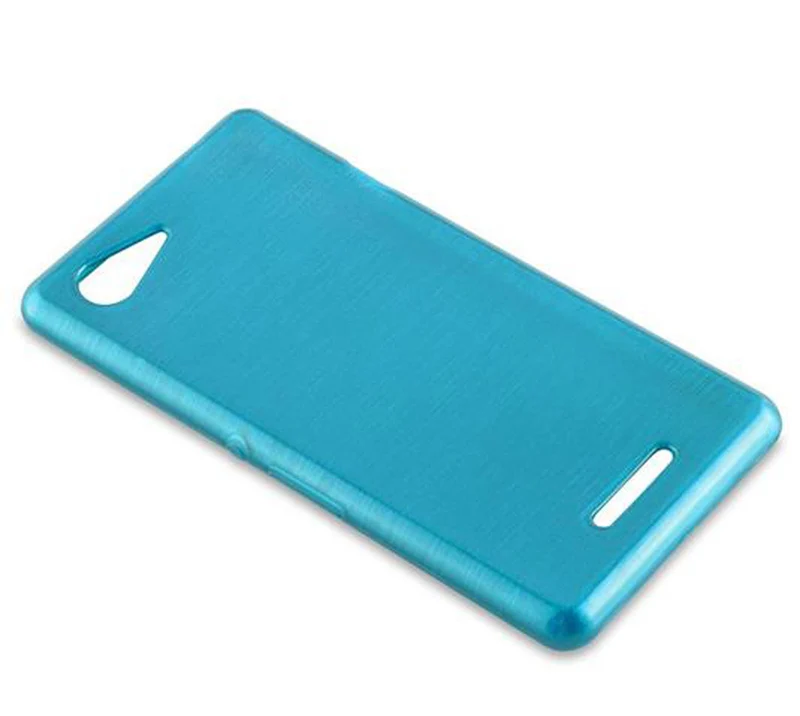 Cadorabo Hülle kompatibel mit Sony Xperia E3 Schutzhülle aus flexiblem TPU Silikon im Brushed Design