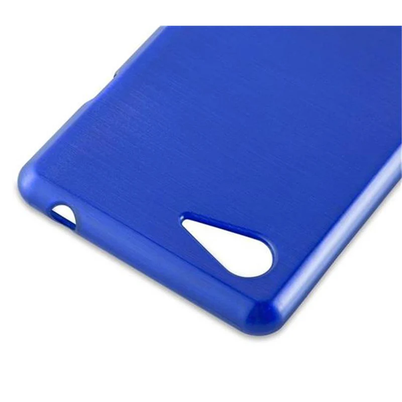 Cadorabo Hülle kompatibel mit Sony Xperia E3 Schutzhülle aus flexiblem TPU Silikon im Brushed Design