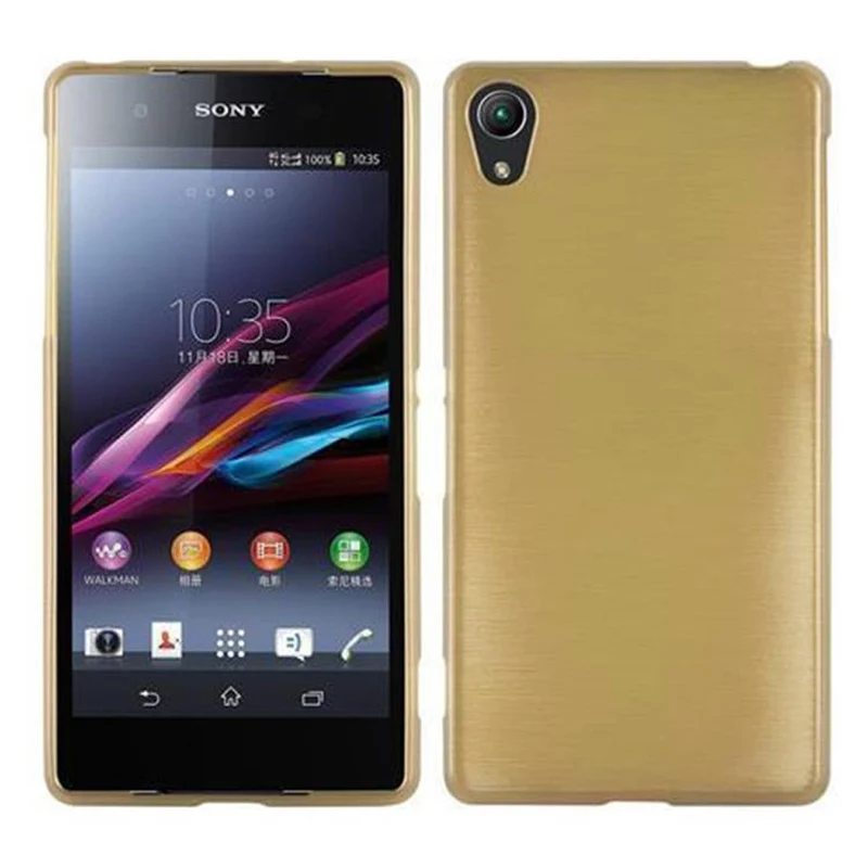 Cadorabo Hülle kompatibel mit Sony Xperia Z2 Schutzhülle aus flexiblem TPU Silikon im Brushed Design
