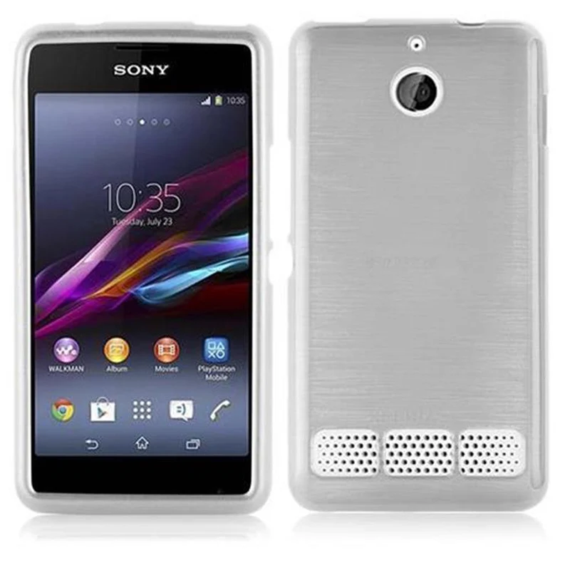 Cadorabo Hülle kompatibel mit Sony Xperia E1 Schutzhülle aus flexiblem TPU Silikon im Brushed Design