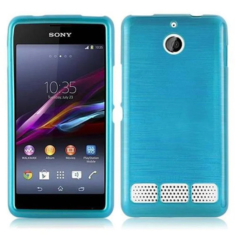 Cadorabo Hülle kompatibel mit Sony Xperia E1 Schutzhülle aus flexiblem TPU Silikon im Brushed Design