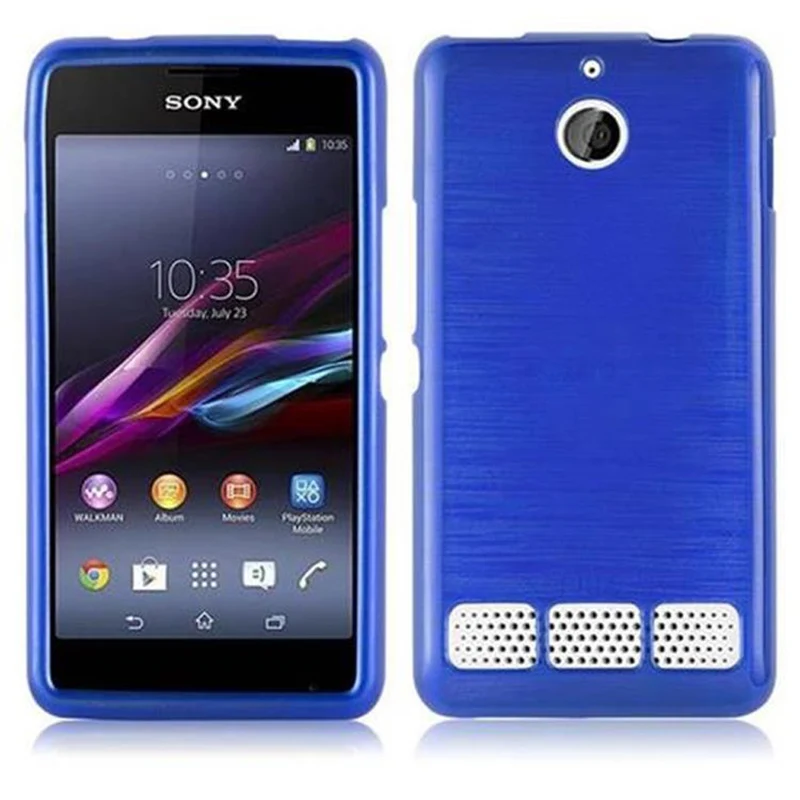 Cadorabo Hülle kompatibel mit Sony Xperia E1 Schutzhülle aus flexiblem TPU Silikon im Brushed Design