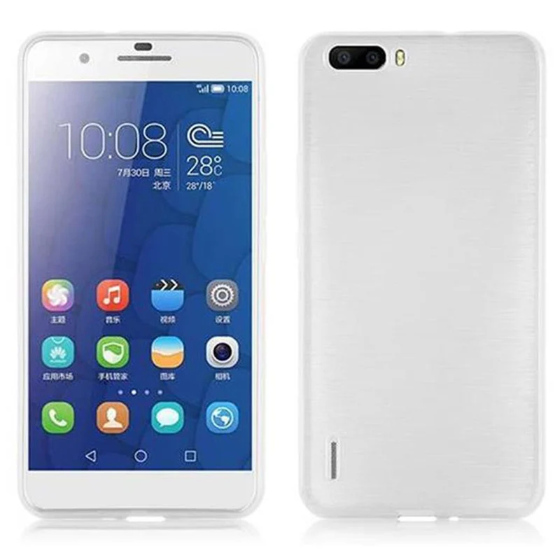 Cadorabo Hülle kompatibel mit Honor 6 PLUS Schutzhülle aus flexiblem TPU Silikon im Brushed Design