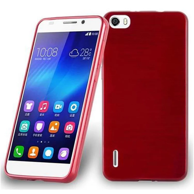 Cadorabo Hülle kompatibel mit Honor 6 Schutzhülle aus flexiblem TPU Silikon im Brushed Design
