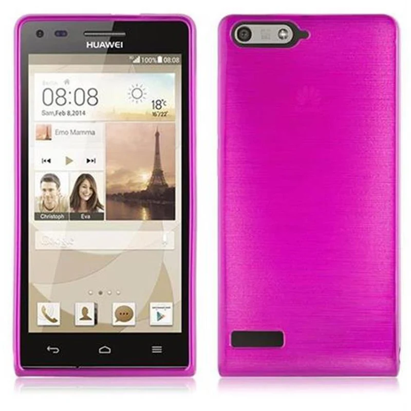 Cadorabo Hülle kompatibel mit Huawei ASCEND P7 MINI Schutzhülle aus flexiblem TPU Silikon im Brushed Design