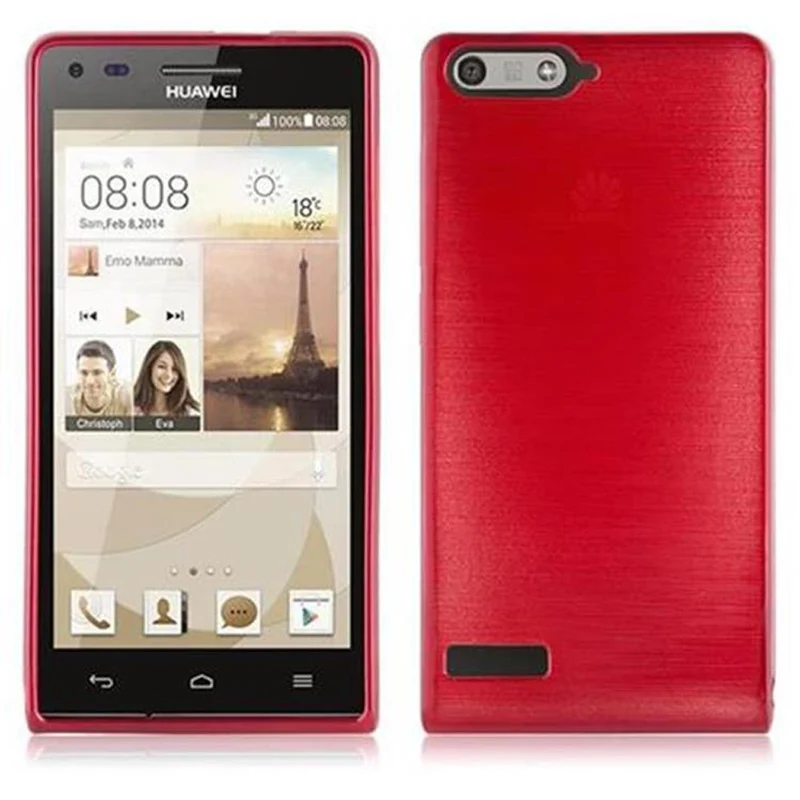 Cadorabo Hülle kompatibel mit Huawei ASCEND P7 MINI Schutzhülle aus flexiblem TPU Silikon im Brushed Design