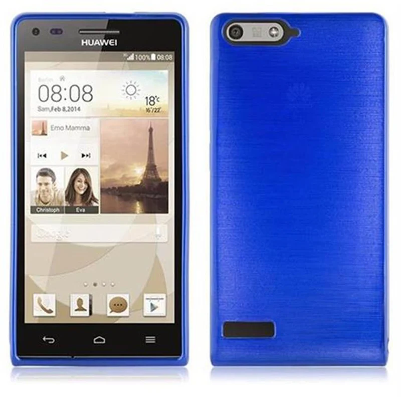 Cadorabo Hülle kompatibel mit Huawei ASCEND P7 MINI Schutzhülle aus flexiblem TPU Silikon im Brushed Design