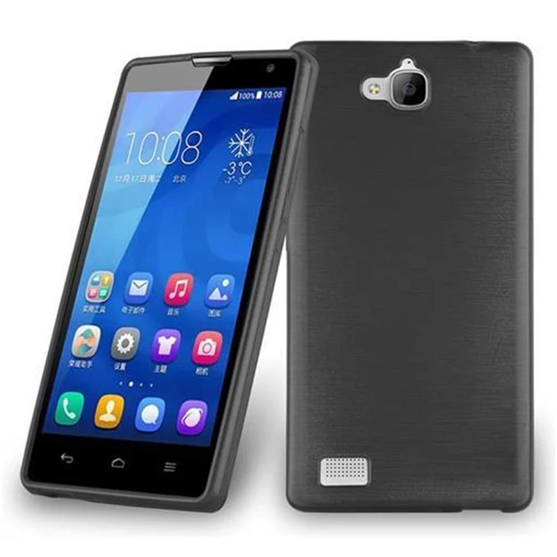 Cadorabo Hülle kompatibel mit Honor 3C Schutzhülle aus flexiblem TPU Silikon im Brushed Design