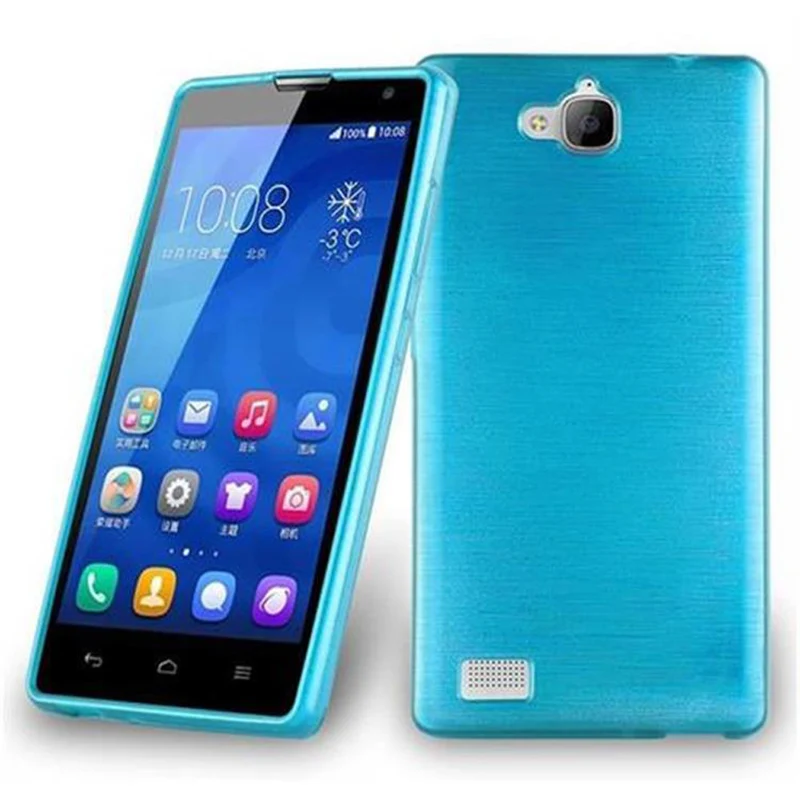 Cadorabo Hülle kompatibel mit Honor 3C Schutzhülle aus flexiblem TPU Silikon im Brushed Design