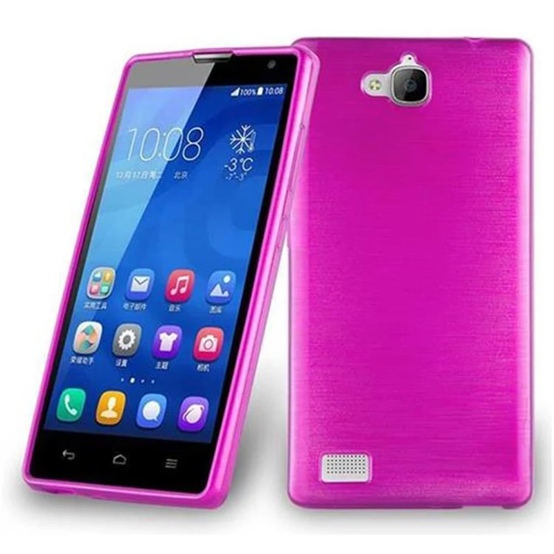 Cadorabo Hülle kompatibel mit Honor 3C Schutzhülle aus flexiblem TPU Silikon im Brushed Design