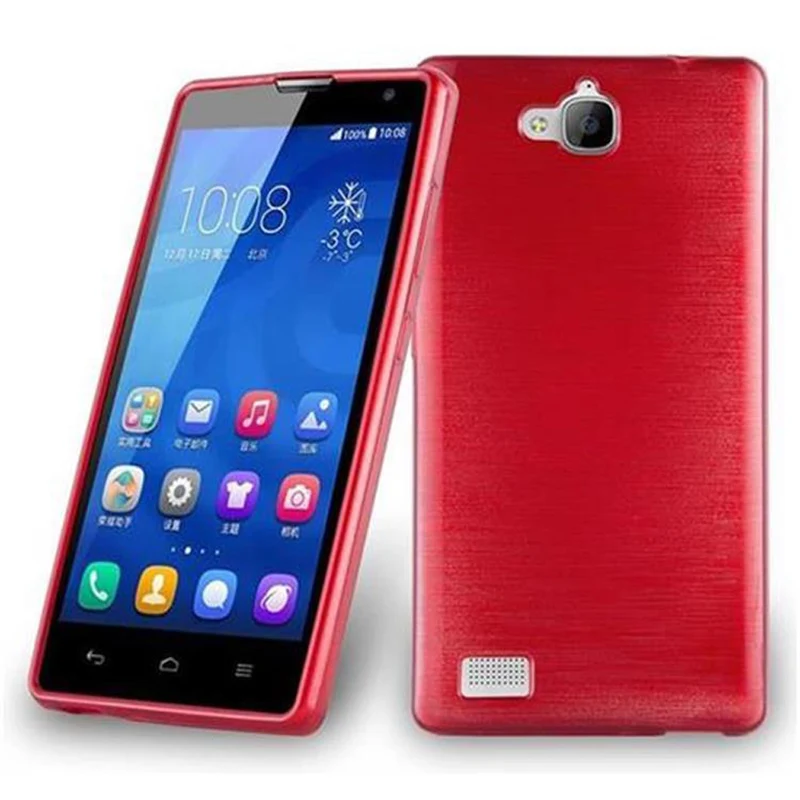 Cadorabo Hülle kompatibel mit Honor 3C Schutzhülle aus flexiblem TPU Silikon im Brushed Design