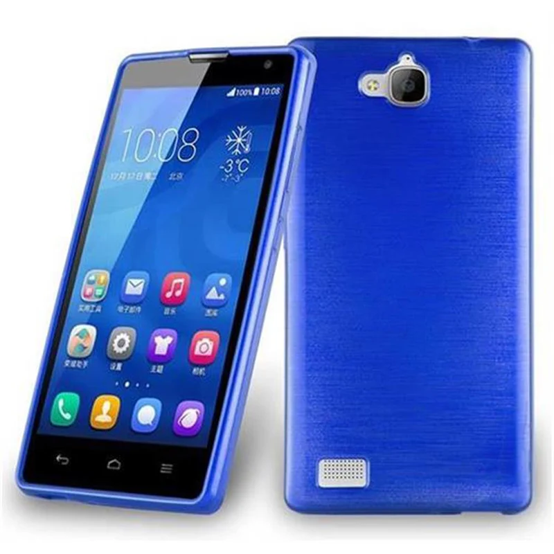 Cadorabo Hülle kompatibel mit Honor 3C Schutzhülle aus flexiblem TPU Silikon im Brushed Design