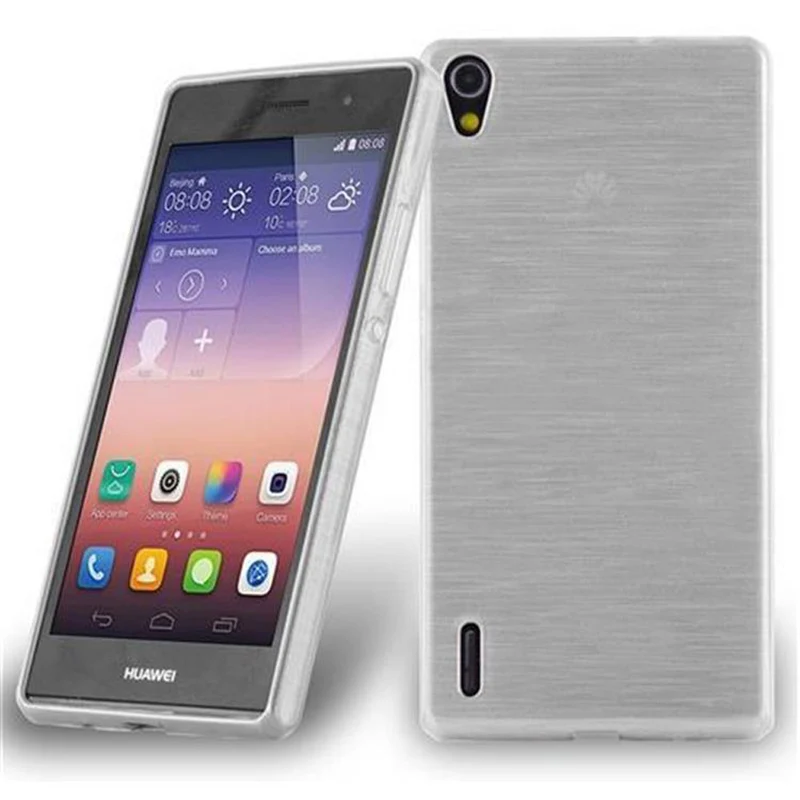 Cadorabo Hülle kompatibel mit Huawei ASCEND P7 Schutzhülle aus flexiblem TPU Silikon im Brushed Design