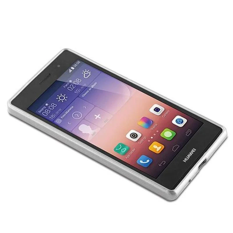 Cadorabo Hülle kompatibel mit Huawei ASCEND P7 Schutzhülle aus flexiblem TPU Silikon im Brushed Design