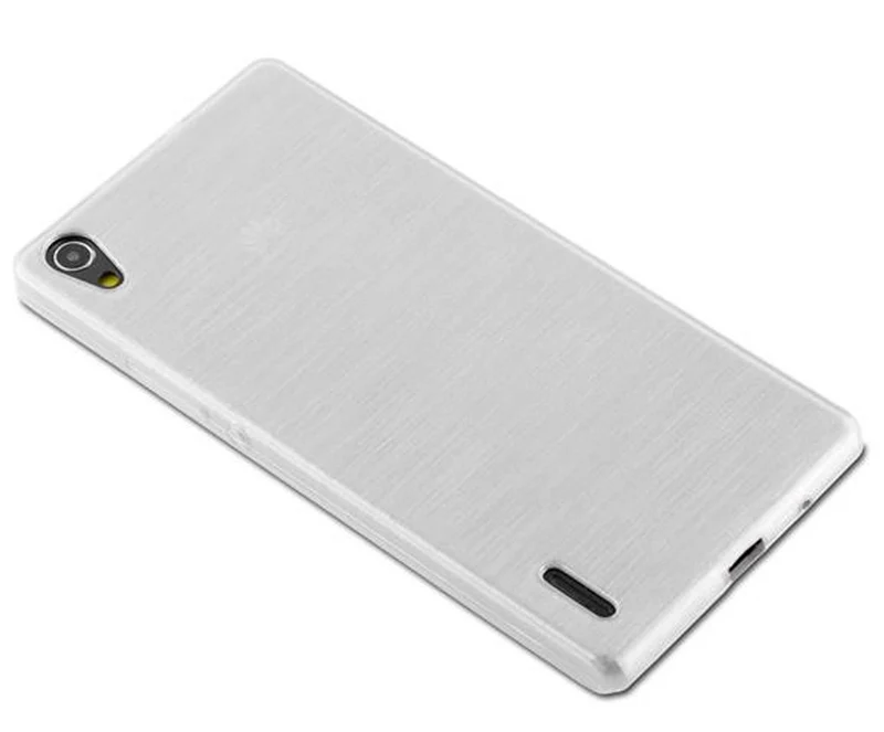 Cadorabo Hülle kompatibel mit Huawei ASCEND P7 Schutzhülle aus flexiblem TPU Silikon im Brushed Design