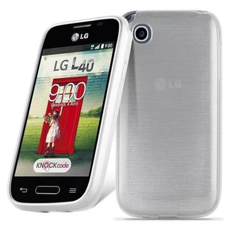 Cadorabo Hülle kompatibel mit LG L40 Schutzhülle aus flexiblem TPU Silikon im Brushed Design