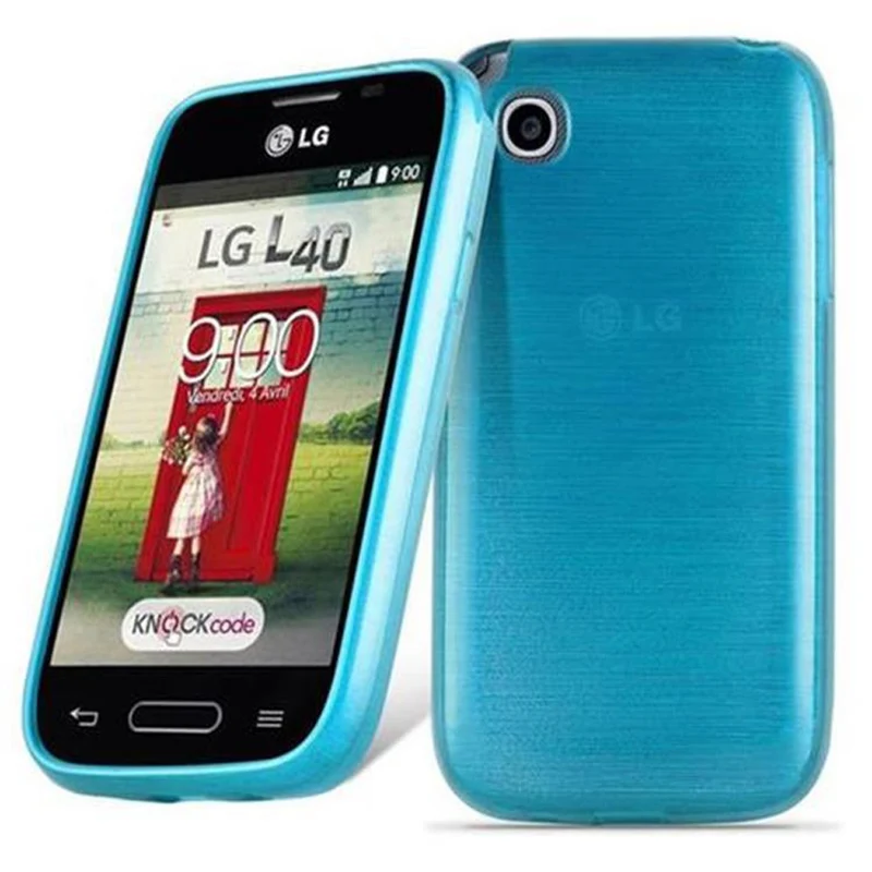Cadorabo Hülle kompatibel mit LG L40 Schutzhülle aus flexiblem TPU Silikon im Brushed Design