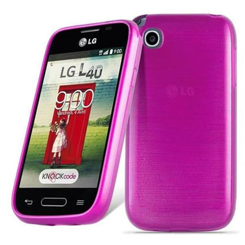 Cadorabo Hülle kompatibel mit LG L40 Schutzhülle aus flexiblem TPU Silikon im Brushed Design