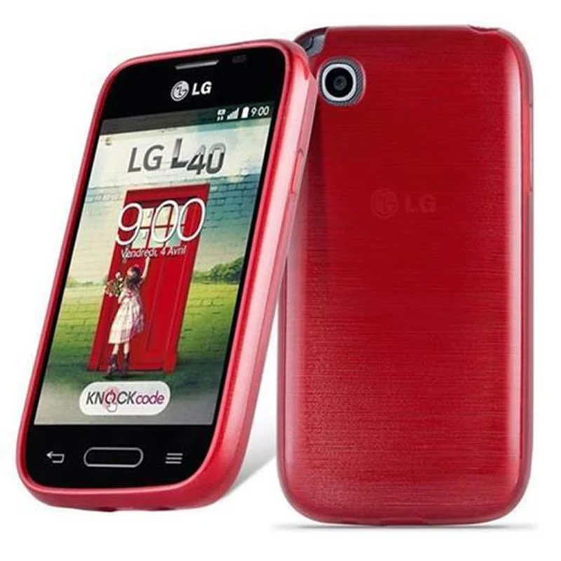 Cadorabo Hülle kompatibel mit LG L40 Schutzhülle aus flexiblem TPU Silikon im Brushed Design