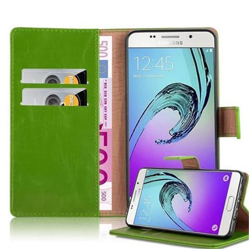 Cadorabo Hülle kompatibel mit Samsung Galaxy A5 2016 Schutzhülle mit Magnetverschluss, Standfunktion und Kartenfach