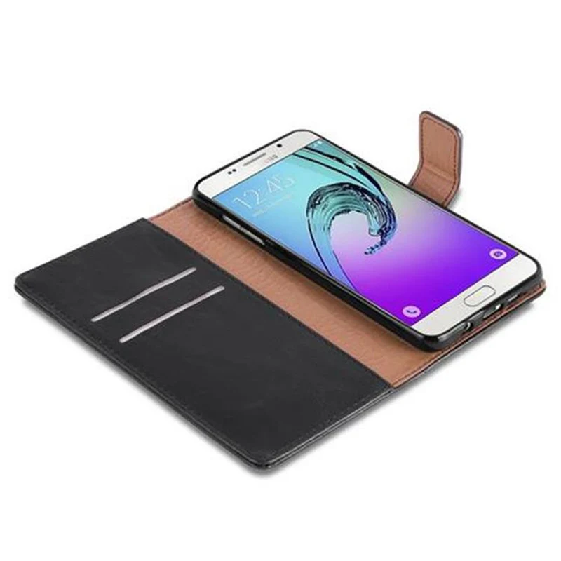 Cadorabo Hülle kompatibel mit Samsung Galaxy A5 2016 Schutzhülle mit Magnetverschluss, Standfunktion und Kartenfach