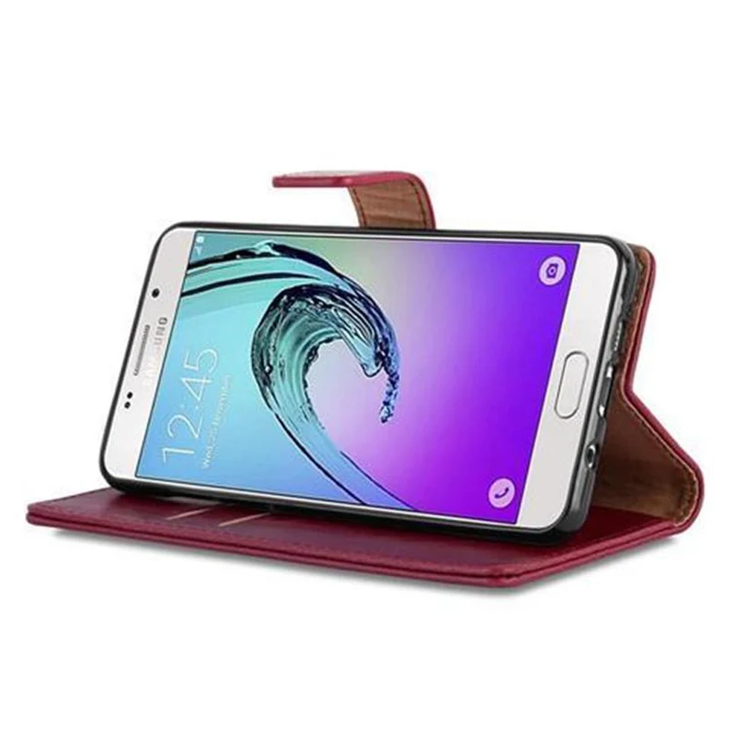 Cadorabo Hülle kompatibel mit Samsung Galaxy A5 2016 Schutzhülle mit Magnetverschluss, Standfunktion und Kartenfach
