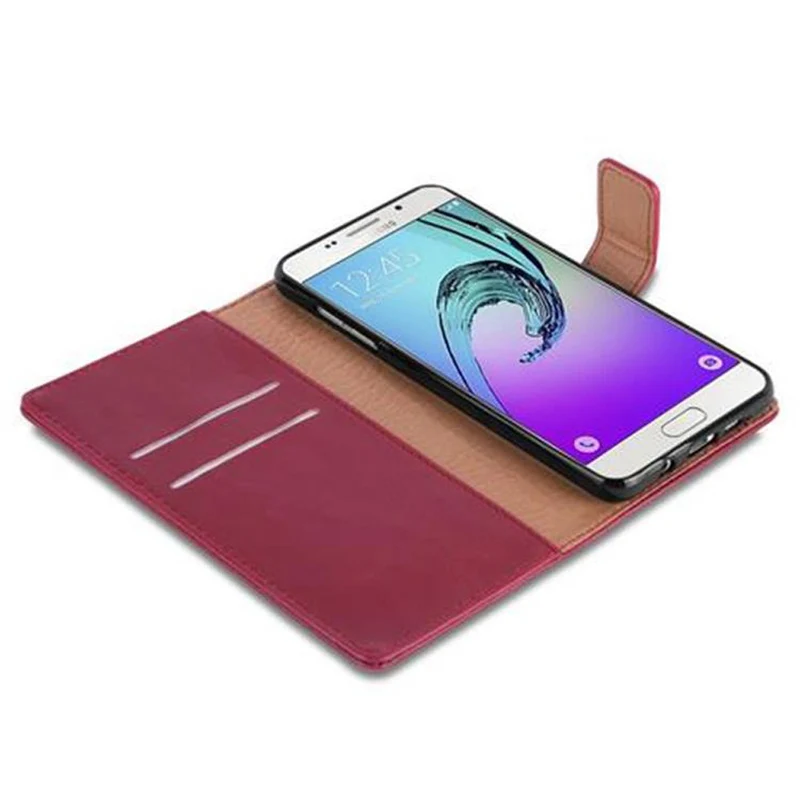 Cadorabo Hülle kompatibel mit Samsung Galaxy A5 2016 Schutzhülle mit Magnetverschluss, Standfunktion und Kartenfach