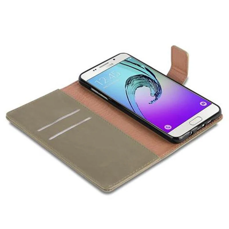 Cadorabo Hülle kompatibel mit Samsung Galaxy A5 2016 Schutzhülle mit Magnetverschluss, Standfunktion und Kartenfach