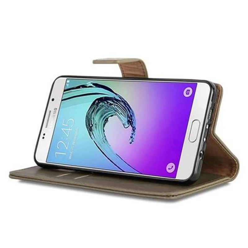 Cadorabo Hülle kompatibel mit Samsung Galaxy A5 2016 Schutzhülle mit Magnetverschluss, Standfunktion und Kartenfach