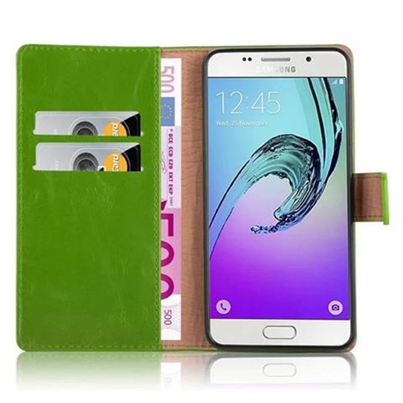 Cadorabo Hülle kompatibel mit Samsung Galaxy A5 2016 Schutzhülle mit Magnetverschluss, Standfunktion und Kartenfach