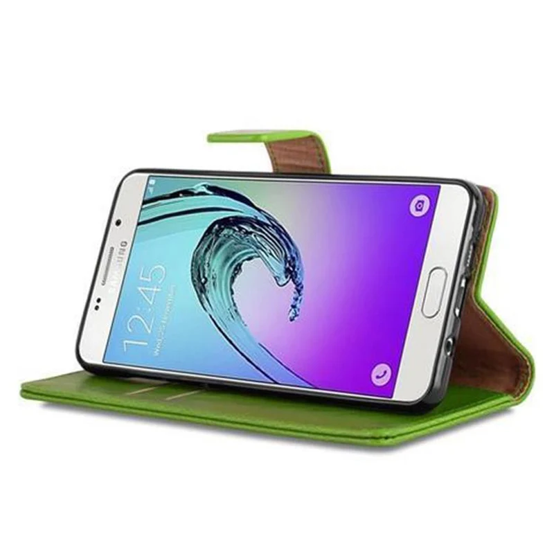 Cadorabo Hülle kompatibel mit Samsung Galaxy A5 2016 Schutzhülle mit Magnetverschluss, Standfunktion und Kartenfach