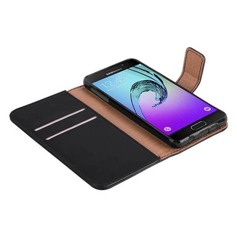 Cadorabo Hülle kompatibel mit Samsung Galaxy A3 2016 Schutzhülle mit Magnetverschluss, Standfunktion und Kartenfach