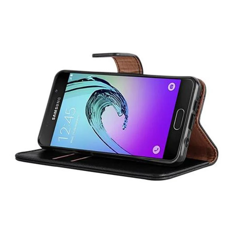 Cadorabo Hülle kompatibel mit Samsung Galaxy A3 2016 Schutzhülle mit Magnetverschluss, Standfunktion und Kartenfach