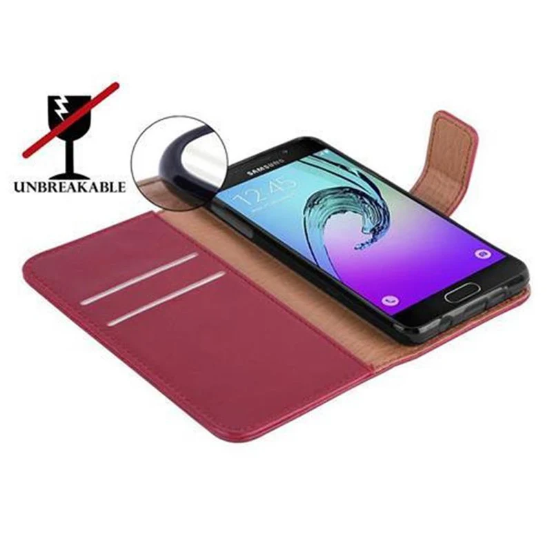 Cadorabo Hülle kompatibel mit Samsung Galaxy A3 2016 Schutzhülle mit Magnetverschluss, Standfunktion und Kartenfach
