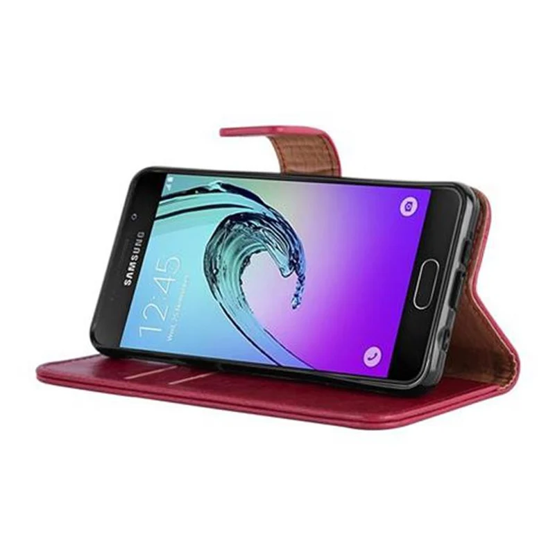 Cadorabo Hülle kompatibel mit Samsung Galaxy A3 2016 Schutzhülle mit Magnetverschluss, Standfunktion und Kartenfach